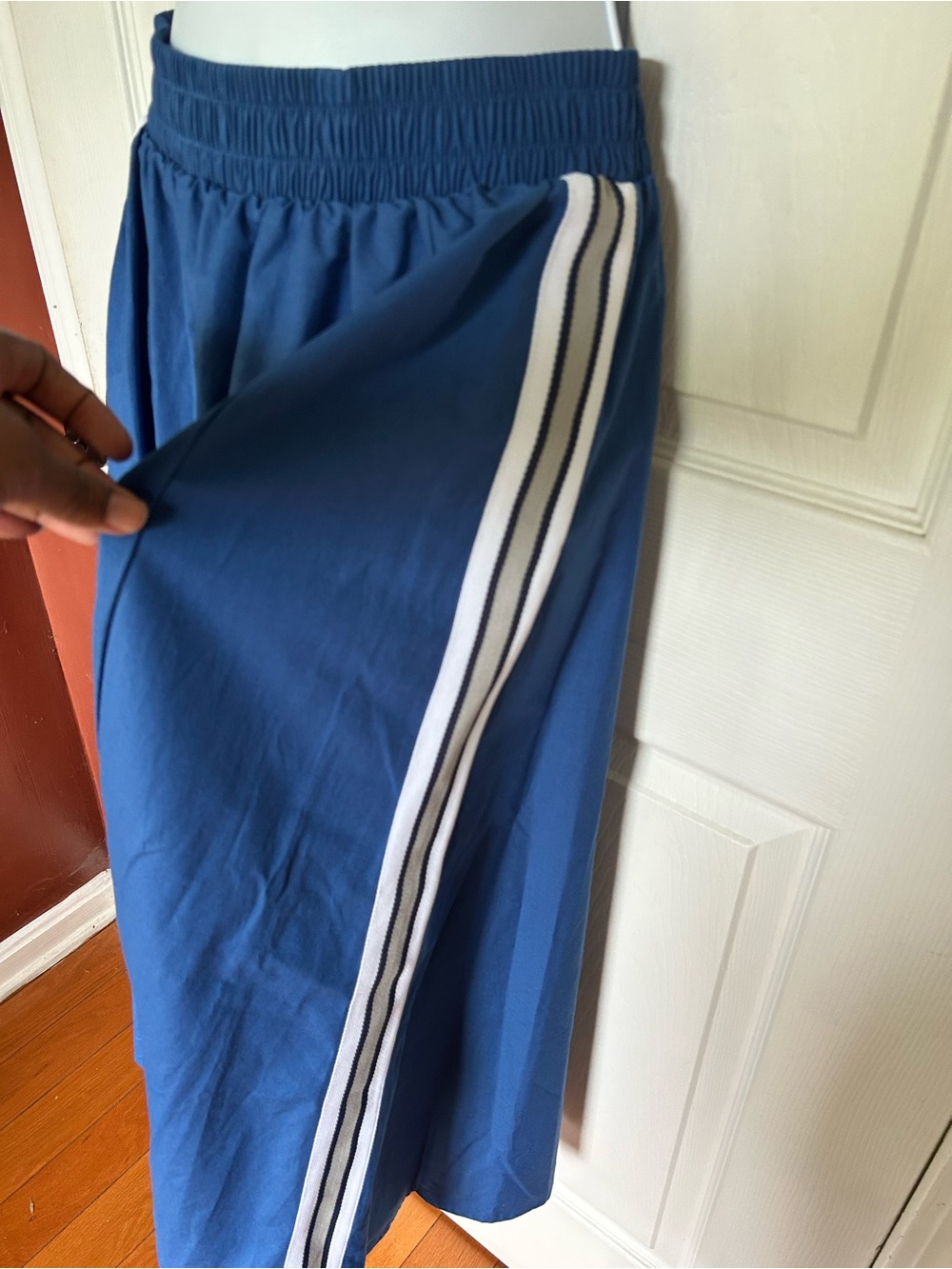 Daily Practice by Anthropologie Game Day Track Midi Skirt Blue Size XXS - Picture 7 of 9